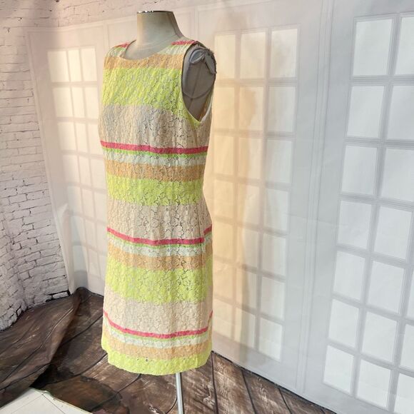 🔥🔥5 for $25🔥🔥Ann Taylor striped lace lightweight sleeveless sheath dress size 12 - Picture 3 of 10